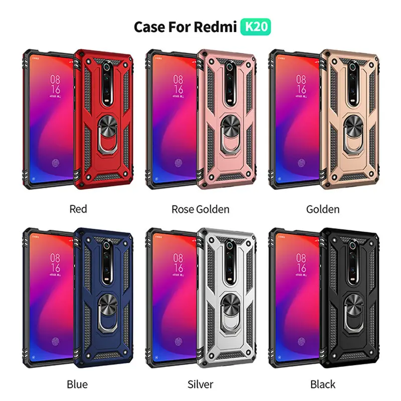 Для Xiao mi K20 Pro mi 9T mi 9 mi 9T CC 9E SE CC9 A3 Lite ударопрочный чехол с магнитным кольцом для Red mi Note 7 8 Pro 7A 8A