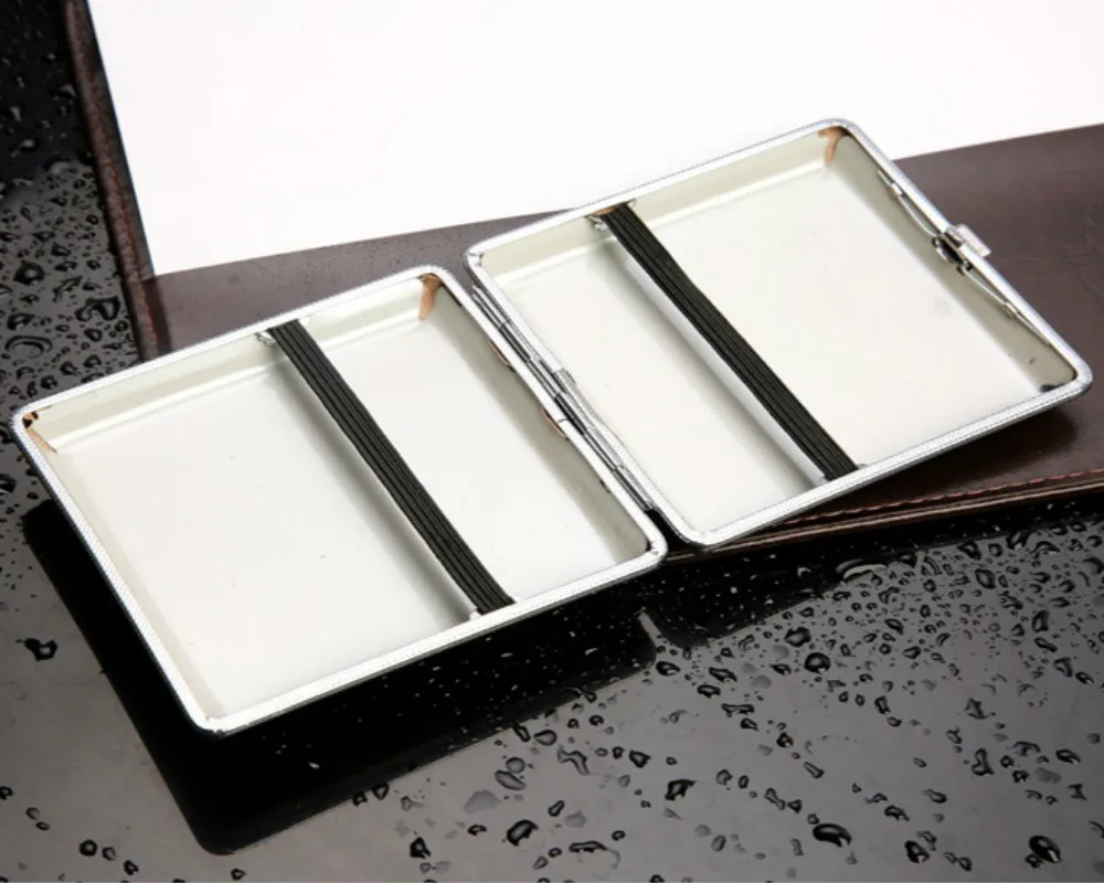 Креативный кожаный чехол для сигарет с 20 палочками и резиновой лентой Подарочная