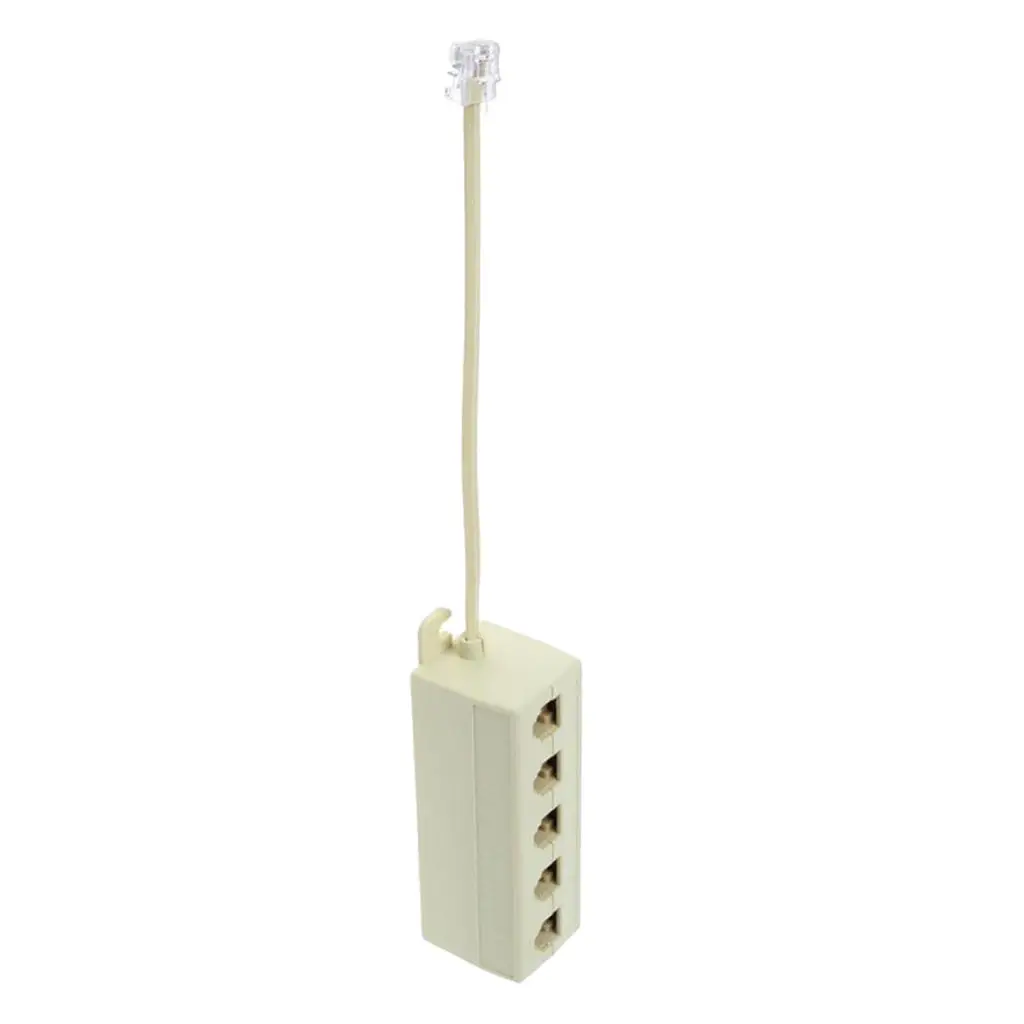 

Telephone Splitter, RJ11 6P4C 1 Male - 5 Way Telephones Plug Line Separator for Landline - White