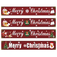 outdoor banner flag pulling merry christmas letter printed cartoon pattern banner waterproof e2s