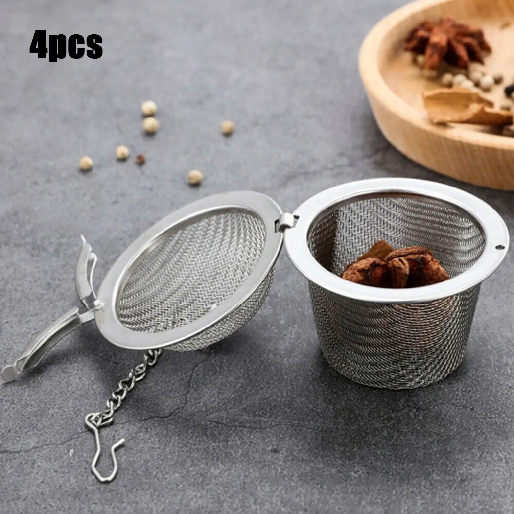 

4PC Stainless Steel Tea Filters Tea Ball Strainer Infuser Herb Spice Filter