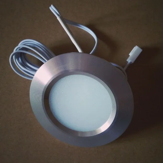 silver shell Светодиодный подсветка для шкафов 12V 3W Кухня счетчик мебельная полка освещение под шкаф украшения мебели круглый точечные лампы - Цвет: silver shell