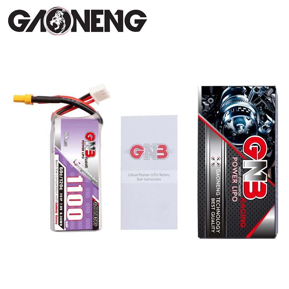2 шт. Gaoneng GNB 1100 мАч 7 6 В 60C/120C 2S 1P легкий HV Lipo аккумулятор XT30 XT60 разъем для FPV