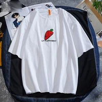 red radish embroidery t shirt men summer short sleeve cotton tshirt man japan loose top tee brand mens clothing 2021