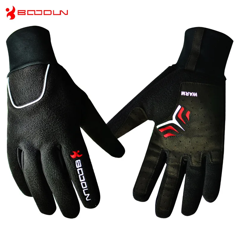 

New style Windproof Fleece Bicycle Gloves Winter MTB Bike Thermal Guantes Ciclismo Bicicleta Luvas Men Full Finger Cycling Glove