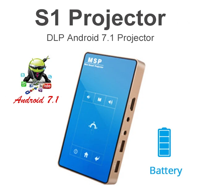 Смарт S1 мини DLP проектор телефон подключен HD dlp портативный 1080P микро 2 4G 5G двойной