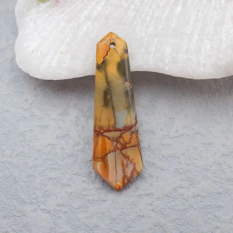 Подвеска из натурального камня разных цветов Пикассо яшма бусина 35x11x4 мм 2 г |