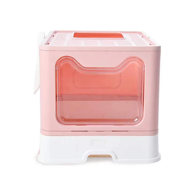 

Foldable Top Entrance Cat Litter Box with Lid Cat Litter Box with Cat Litter Scoop with Drawer Prevent Outward Splash
