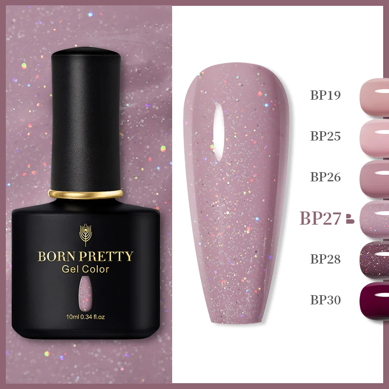 Гель-лак для ногтей полуперманентный 10 мл телесный гель с блестками | Красота и