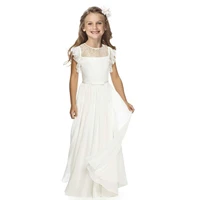 flower kids wedding white lace dresses for girl long dress first holy communion baptism ceremony clothes party evening cute gown