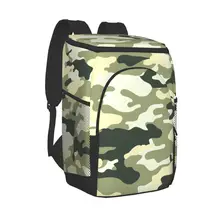 Army Green Outdoor Insulation Cooler Backpack Lunch Bags for Picnic Hiking Camping Beach Party Fruits Drinks Organizer Box Bag