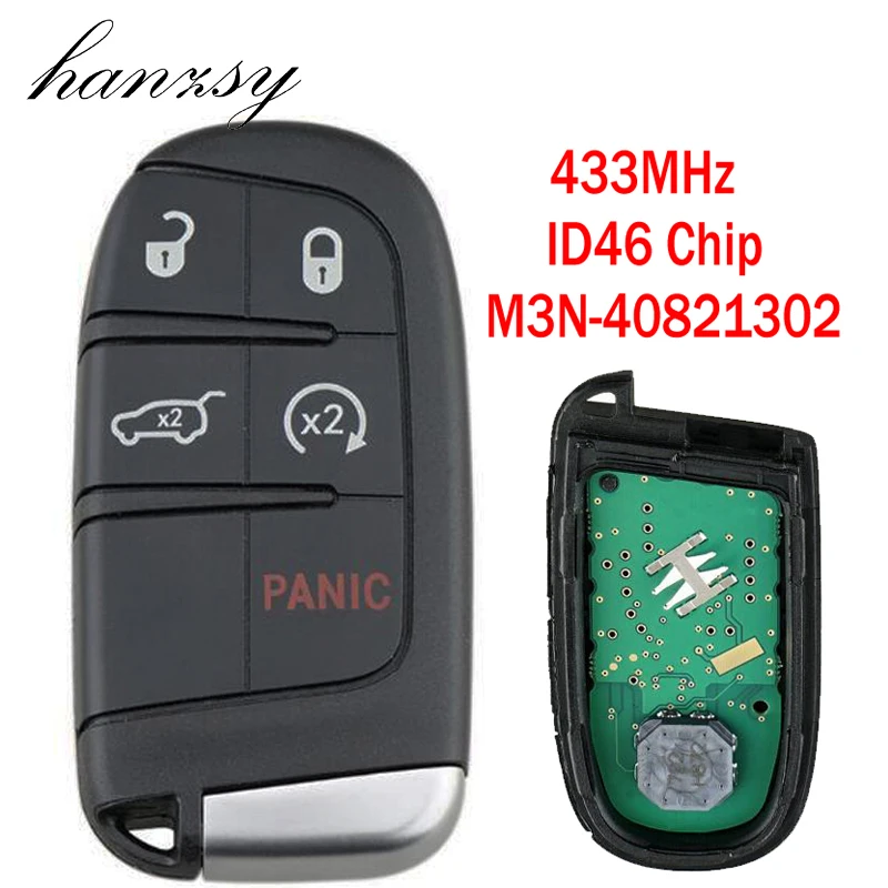 

5 Buttons Smart Key for Chrysler Dodge Charger Journey Challenger Durango 300 Car Remote Key ID46 Chip M3N 40821302 433MHz
