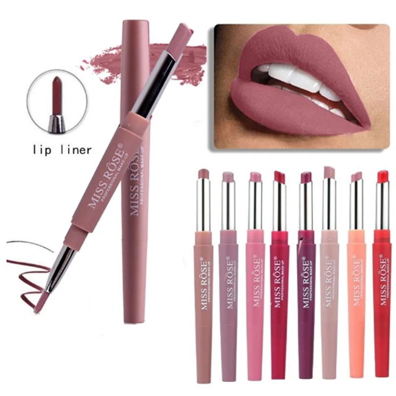 14 цветов двухсторонняя косметика для губ помада-карандаш водостойкий стойкий