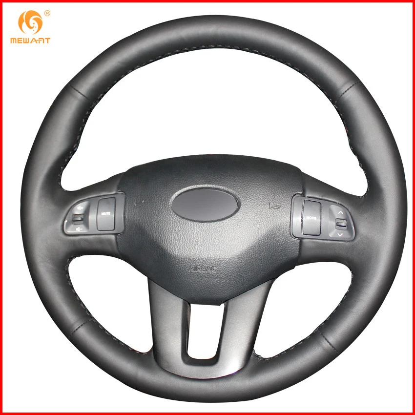 MEWANT черный чехол рулевого колеса автомобиля из натуральной кожи для Kia Sportage 3 2011