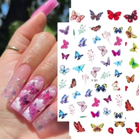 3d nail butterfly stickers adhesive sliders colorful butterfly nail decals sliders wraps manicure summer diy nail art decoration