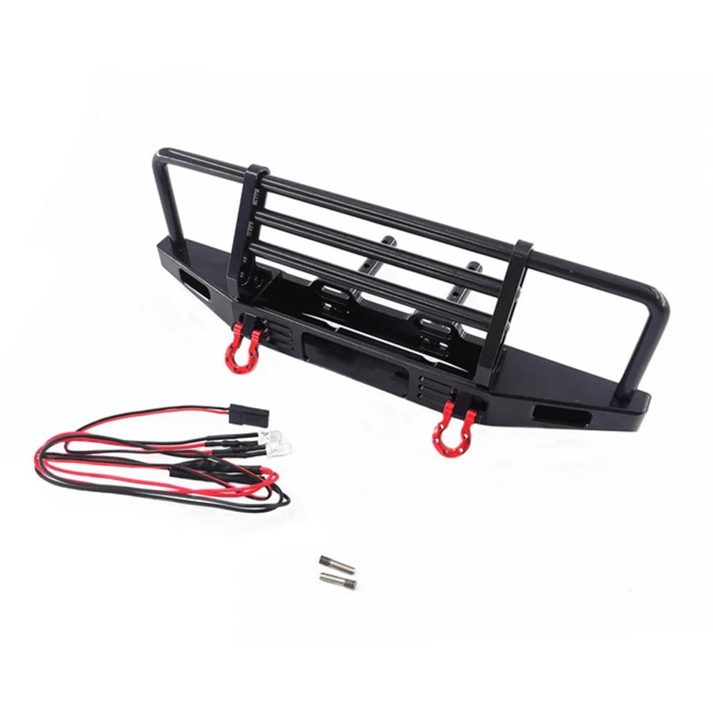 RCTOYFUN черный металлический передний бампер с светодиодный светильник/без