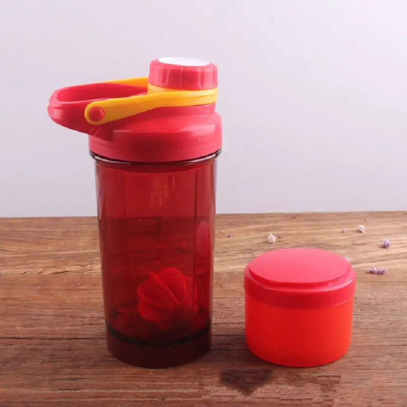 Shaker Двухслойный спортивный шейкер, бутылка для протеина свободная вода BPA бутылка тренажерный зал фитнес Сывороточный Протеин шейкер миксер детская чашка кружка - Цвет: Shaker