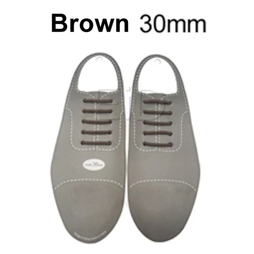 Brown 30mm EiD 10 шт./компл. 3 размера Мужская и женская кожаная обувь без шнурки без завязок эластичная силиконовая обувь кружево подходит 2 цвета - Цвет: Brown 30mm