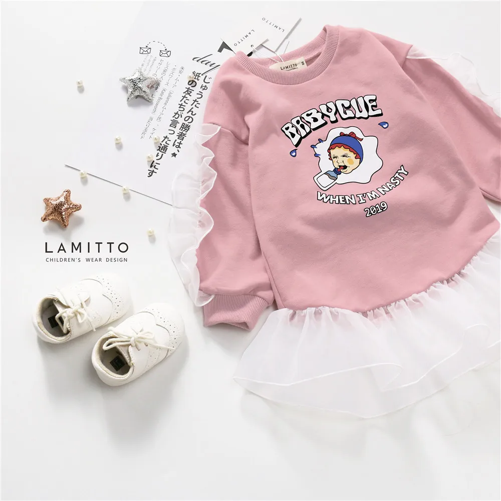 

Tonytaobaby Autumn New Baby Girl Children's Clothing Pink Sweet Long Sleeve Girls Sweatshirt Kids Sweatshirt