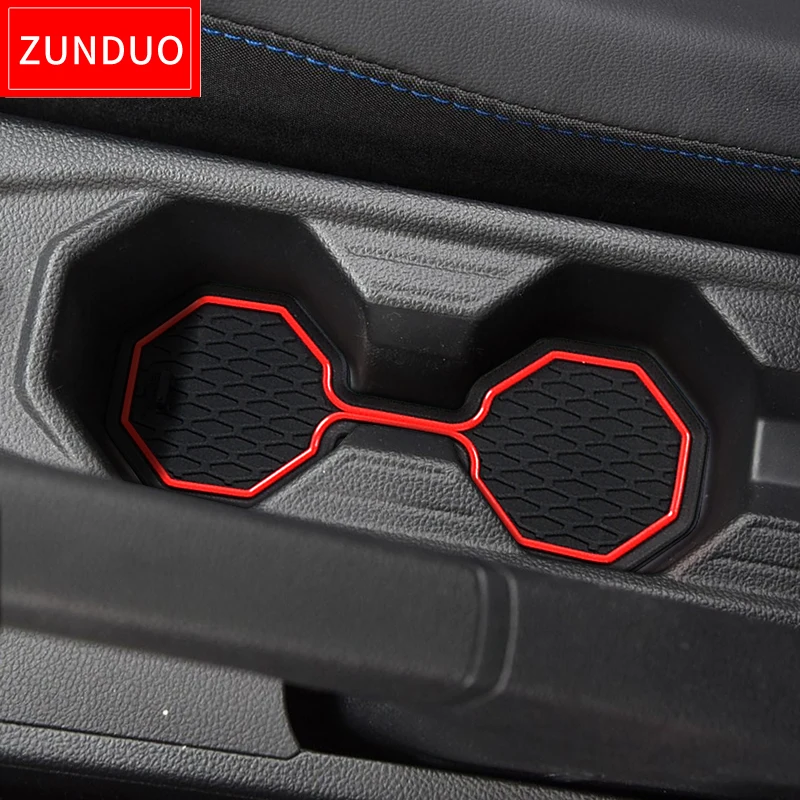 ZUNDUO Anti-Slip Gate Slot Mat For Volkswagen Polo 2018 2019 2020 2021 Accessories Interior Rubber Pad Cup Holders Non-Slip Mats |