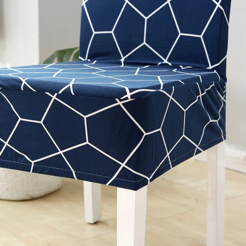 Чехол для обеденного кресла Navy из спандекса с эластичным принтом съемное кресло