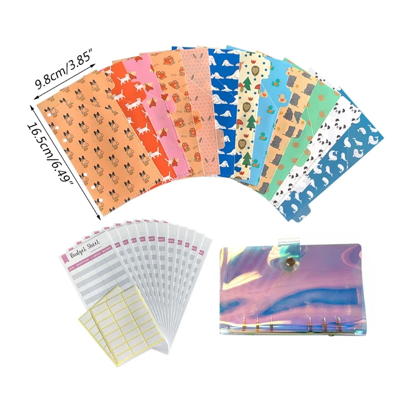 

Loose Leaf Envelope Lovely Animal Cash Budget Envelope Customized Set Birthday Gift for Boys and Girls School Students
