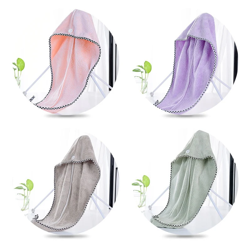 25x62 cm Lady's Magic Dry Hair Cap Quick Towel Lovely Drying Bath Soft Head Wrap Hat Towels | Дом и сад