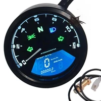 12000rpm kmhmph motorcycle universal lcd signal speedometer tachometer odometer gauge gear indicator cruiser chopper cafe racer