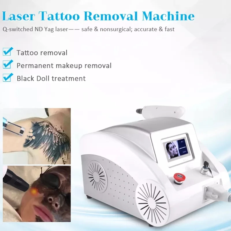 

1064 532 1320nm ND YAG Laser Tattoo Removal Eyebrow Pigment Eyebrow Line Machine With Red Pointer tattoo remover laser machine