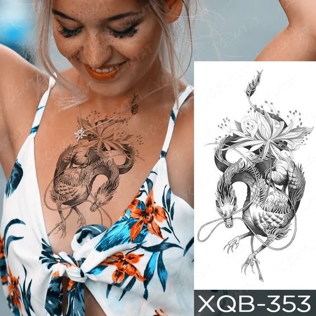 Waterproof Temporary Tattoo Sticker Tiger Old School Animals Flash Tattoos Prajna Sword Eagle Forest Body Art Arm Fake Tatoo 5