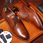 Мужские броги из натуральной коровьей кожи, свадебные деловые повседневные туфли на плоской подошве, черные винтажные оксфорды для мужчин, 2020