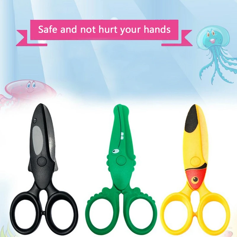 

1 шт. Мультяшные мини-ножницы, пластиковые ручные круглые безопасные ножницы для детей дошкольного возраста