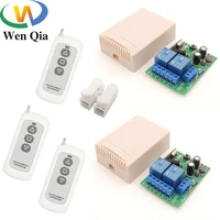 wenqia 433mhz long range remote control switch ac 220v 10a 2ch relay and transmitter for garage doormotorroad gate controller