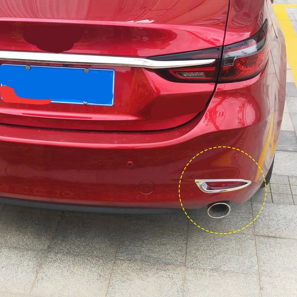 CarMango for Mazda 6 2019 2020 2021 Car Accessories Front Fog Trim Cover Tail Lamp Frame Sticker Chrome Exterior Decoration | Автомобили и