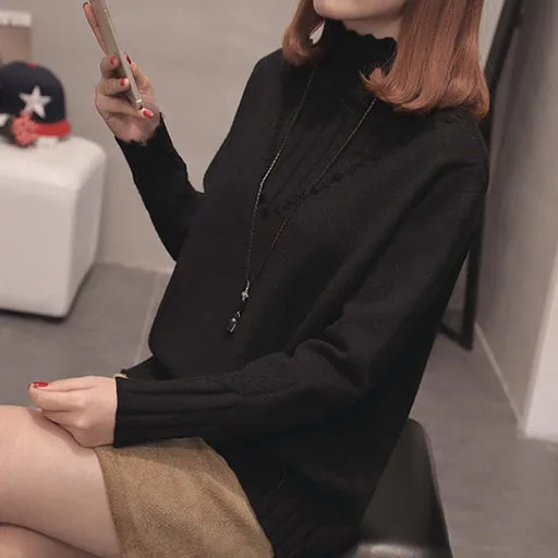 

Sweater female Lady Pullovers Style Spring 2020 New Style Slim Sweater Long Sleeves white