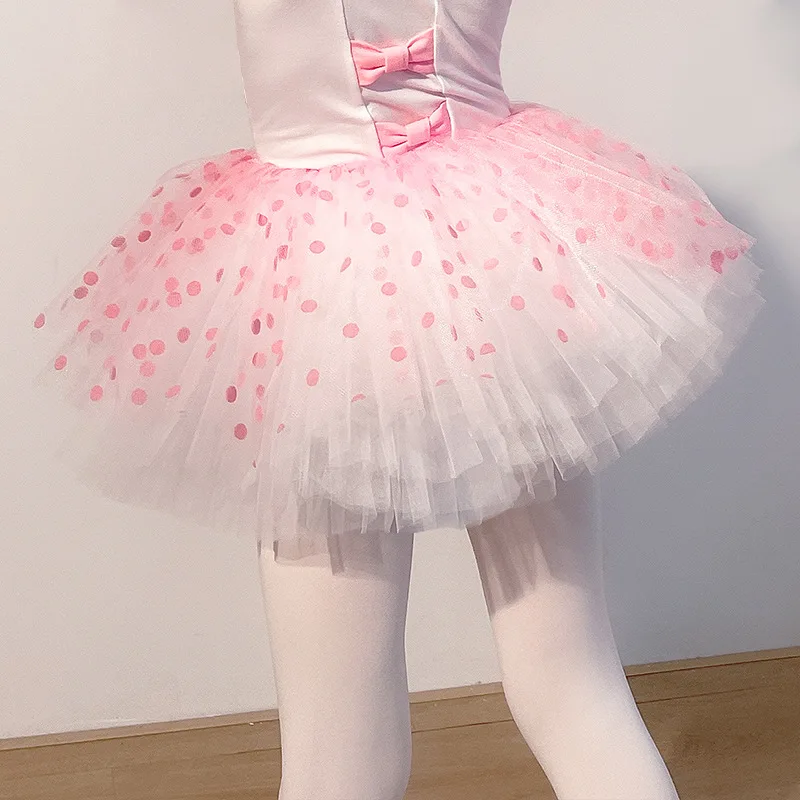 

Детская балетная юбка MW для девочек, шифоновая/в горошек/Тюль/Искусственная Одежда для танцев