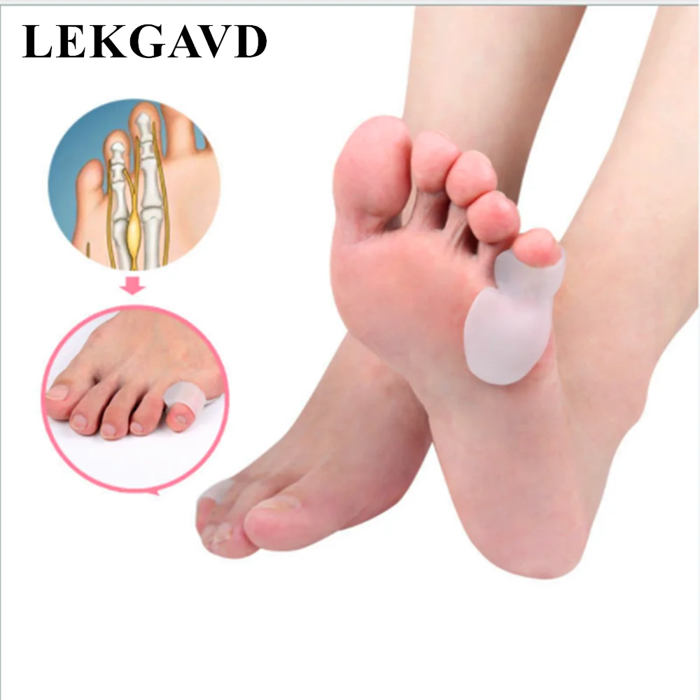 

2pcs=1pair Little Toe Thumb Silicone Bunion Guard Foot Care Feet Toe Separator Bone Adjuster Correction Orthopedic Supplies