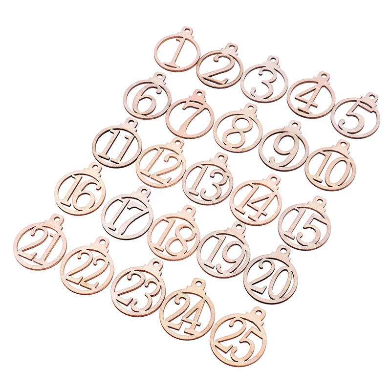 25 шт./компл. Рождество 1 деревянный календарь с изображением животного бирки для