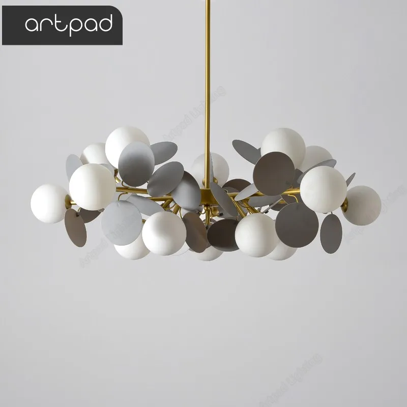 

Современная люстра с золотым виноградом, стеклянные подвесные светильники в скандинавском стиле, лампа для гостиной, столовой, кухонные ос...