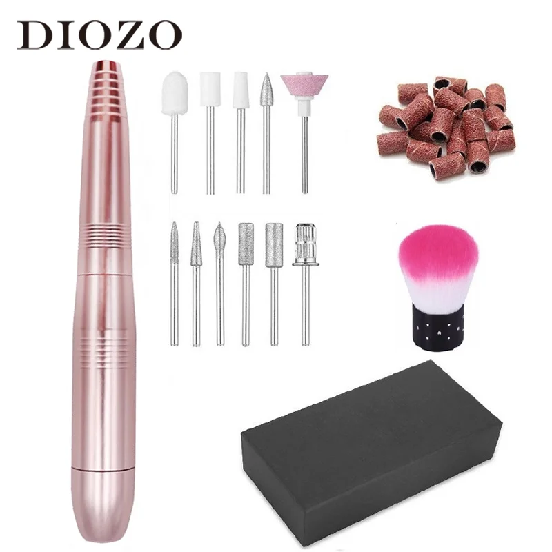 Портативная дрель для ногтей USB электрическая Набор ручек шлифовальная насадка
