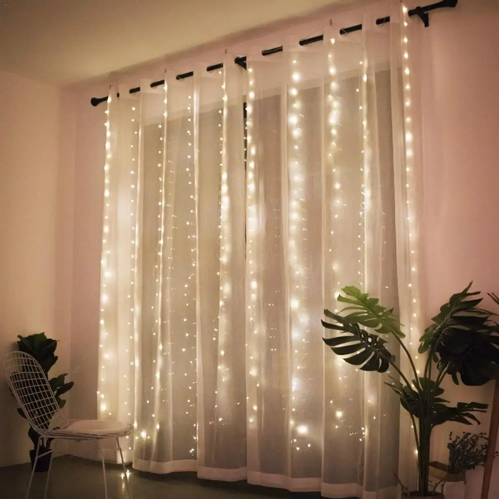 

USB 3 M 300 Lights Copper Wire Lights Curtain Lights String Ice Lights Christmas Day Lights String White Light LED Curtain Light