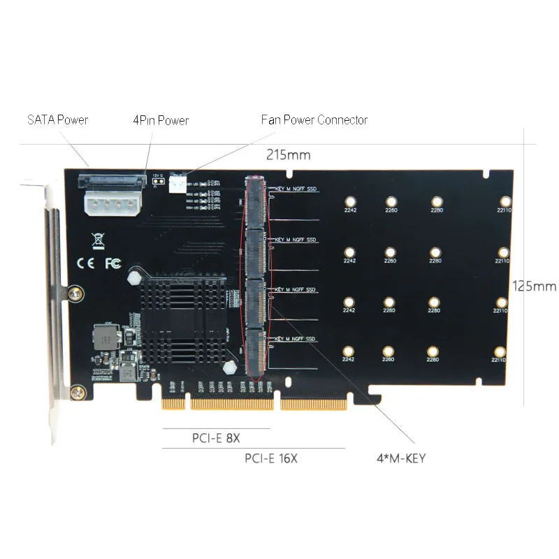 Добавить на карты адаптер M.2 Raid контроллер/Ssd/карта Pci E/Pcie Ssd радиатор охлаждения