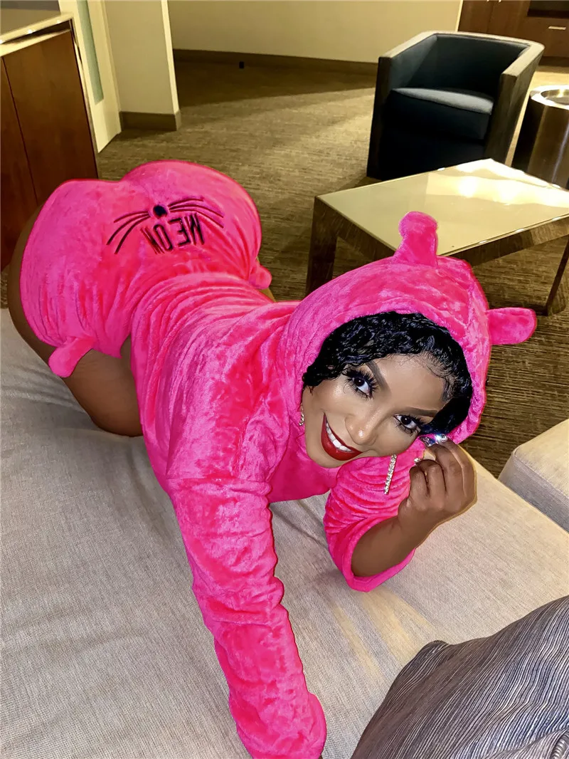 Сезон весна-осень Женская Фланелевая пижама комплект из 2 предметов милые