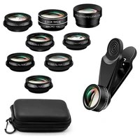 10 in 1 8x mobile phone lens kit fish eye wide angle telescope macro lens for iphone huawei samsung galaxy android celphones