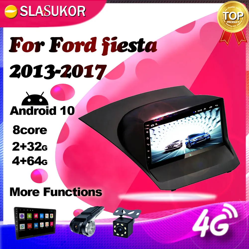 Android мультимедийный видеоплеер для Ford fiesta 2013 2014 2015 2017 4G Автомагнитола навигация GPS