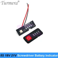 turmera 5s 18v 21v electric drill screwdriver battery capacity indicator led display for 5s1p 5s2p 18650 lithium batteries use a