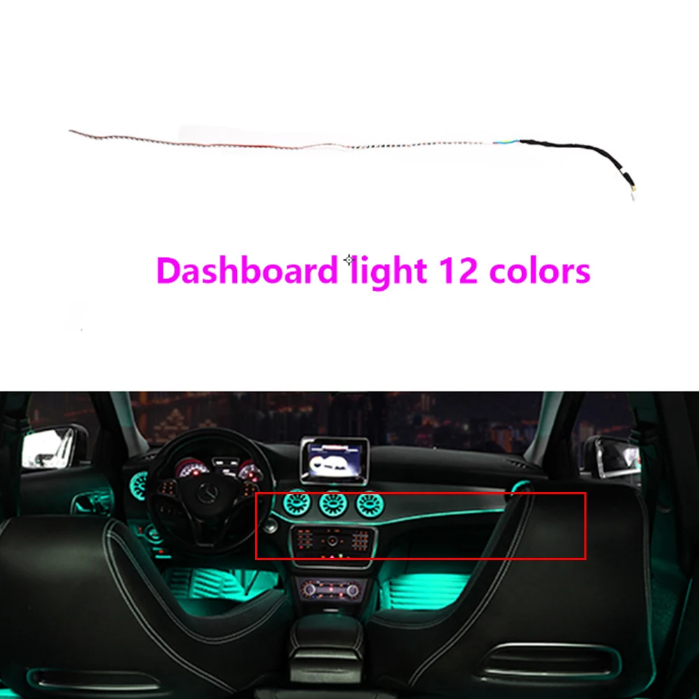 

12-цветсветодиодный светодиодная Автомобильная Dshboard, атмосферная лампа для Mercedes-Benz A/CLA/GLA класса W176 W117 W156, светильник