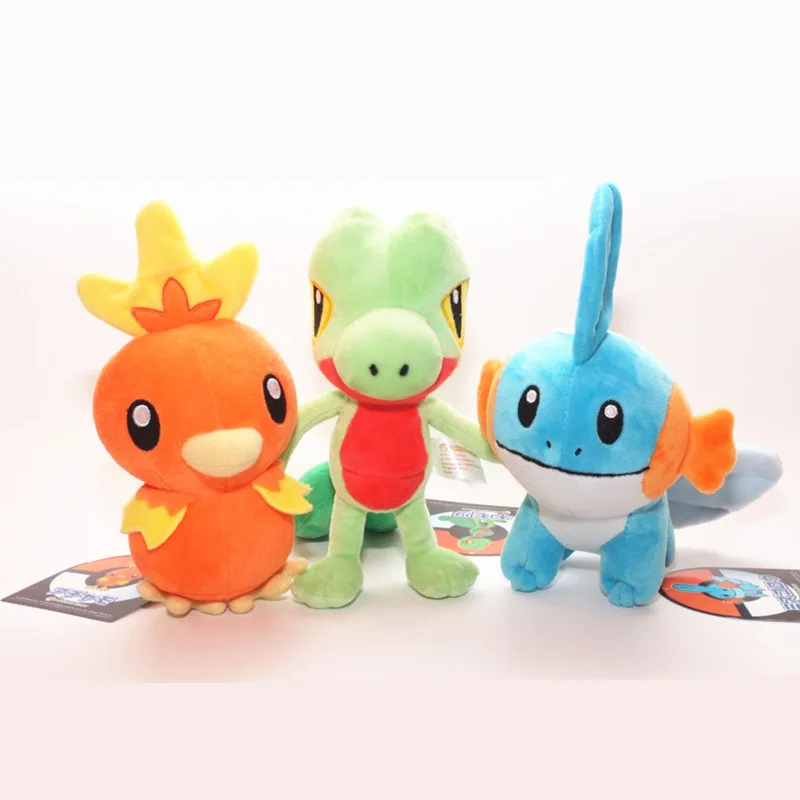 Torchic Treecko Mudkip Плюшевая Кукла Покемон Игрушка начальный эльф комбинация подарок на