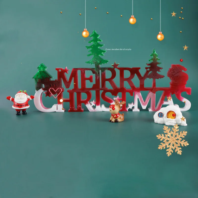 

Merry Christmas Silicone Mold Diy Crystal Epoxy Resin Mold For Christmas Decor Art Crafts New Year Gifts
