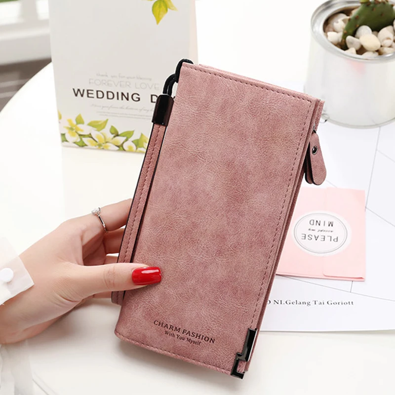 

Женская матовая Сумочка 2020, женский длинный японский и корейский простой студенческий кошелек на молнии с пряжкой A66